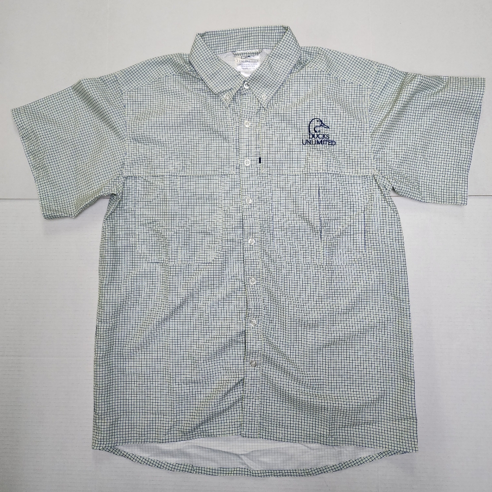 Ducks Unlimited Men's Size Medium Multi-Color Checkered Button-Down Shirt